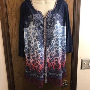 Catherine’s Blue Paisley Blouse  1X it 18/20
